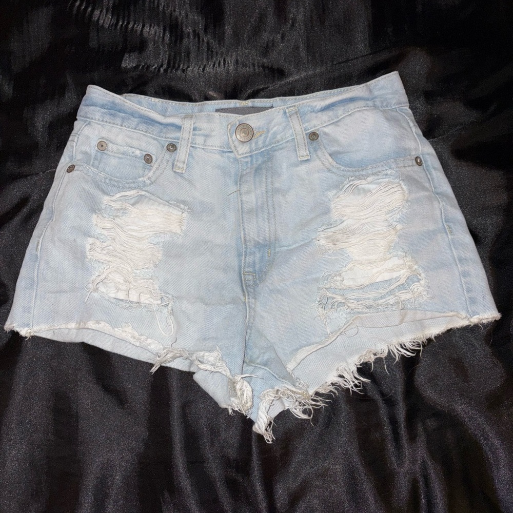 Aeropostale Light Wash Distressed Jean Shorts